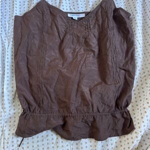 Calvin Klein Brown beaded ruched top